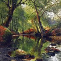 Monsted Peder A Woodland Stream 1895