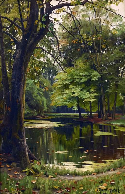 Monsted Peder Autumn Day In The Forest 1889 museum quality