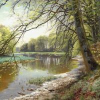Monsted Peder Brook In A Spring Forest With Beech Trees Becoming Green 1901