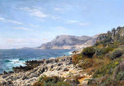 art oil painting reproduction of  Monsted Peder Cap Martin 1907 museum quality handmade