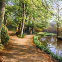 Monsted Peder Children By A Stream 1929