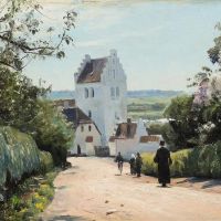Monsted Peder Churchgoers On Their Way To Sct. Jorgens Kirke On A Sunny Day 1925