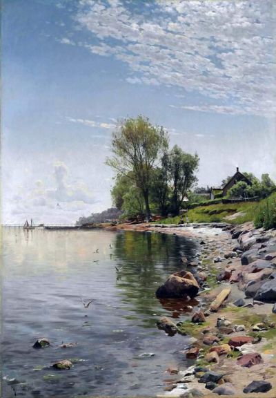 art oil painting reproduction of  Monsted Peder Coastal View museum quality handmade