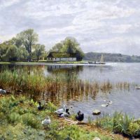 Monsted Peder Ducks By A Pond