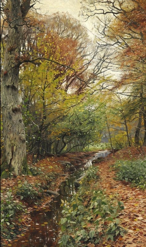 Monsted Peder Early Autumn Day In The Forest museum quality