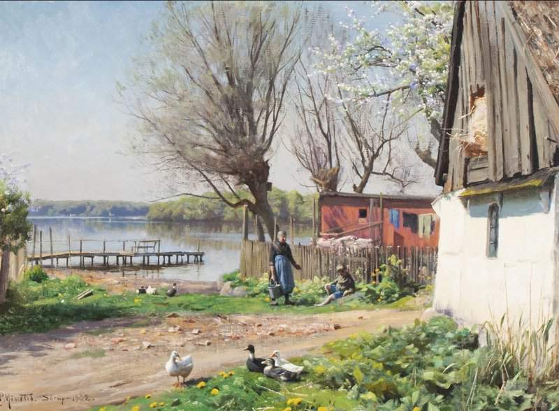 Monsted Peder Farm Exterior By Sorup Spring 1932 museum quality