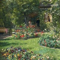 Monsted Peder Flower Garden 1900