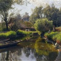 Monsted Peder Flusslandschaft Im Spreewald 1912