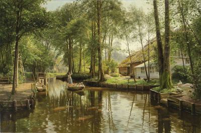 art oil painting reproduction of  Monsted Peder Going To Market 1911 museum quality handmade