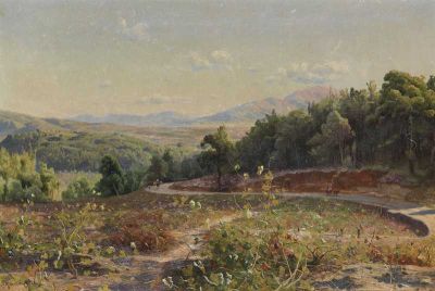 art oil painting reproduction of  Monsted Peder Griechische Landschaft Mit Weinbergen 1895 museum quality handmade