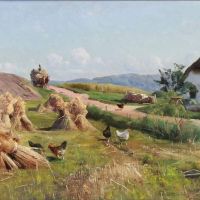 Monsted Peder Harvest Scene 1924