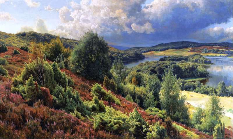 Monsted Peder Heather-covered Hills By The Lakes Near Silkeborgh museum quality