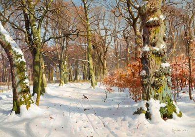 art oil painting reproduction of  Monsted Peder In Charlottenlund Forest 1908 museum quality handmade
