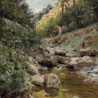 Monsted Peder Italian Landscape From A Valley In Sasso-bordighera 1902