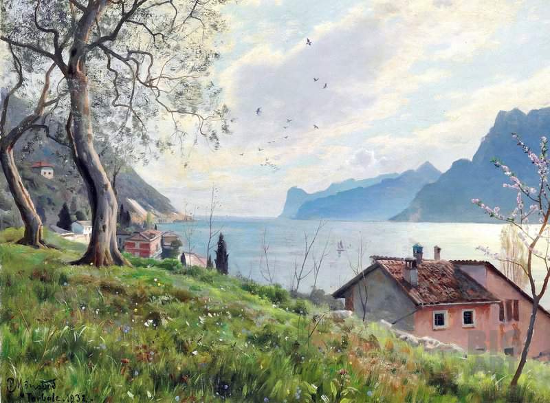 Monsted Peder Lake Garda Seen From Torbole 1932 museum quality