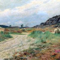 Monsted Peder Landscape From Bornholm With Grazing Sheep 1921