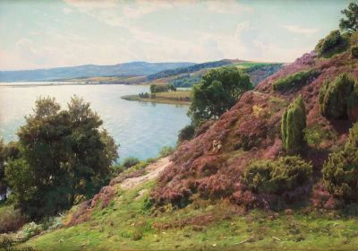 art oil painting reproduction of  Monsted Peder Landscape From Tulstrup Denmark museum quality handmade