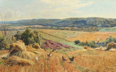 art oil painting reproduction of  Monsted Peder Landscape Tulstrup 1935 museum quality handmade