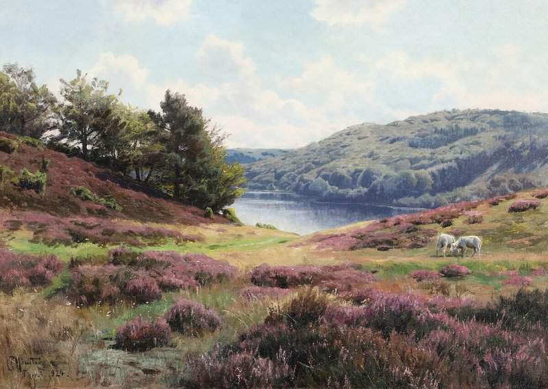 Monsted Peder Landscape With Grazing Sheep By Thorso 192 museum quality