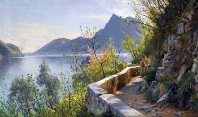 art oil painting reproduction of  Monsted Peder Lugano Soen museum quality handmade