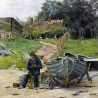 Monsted Peder Mending The Nets 1891
