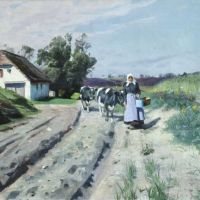 Monsted Peder Milking Time - Saeby Jutland 1922