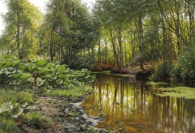 art oil painting reproduction of  Monsted Peder Parti Fra Lellinge museum quality handmade
