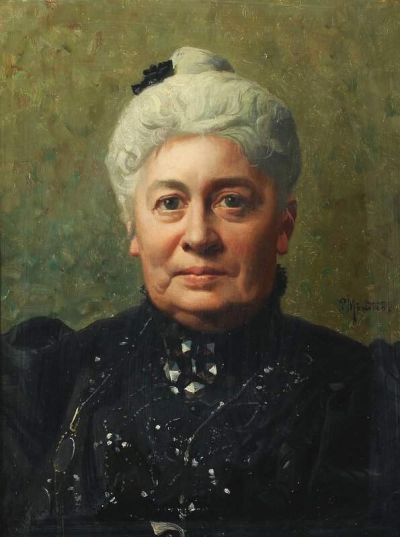 art oil painting reproduction of  Monsted Peder Portait Of The Artist S Cousin Mrs. Mogelvang museum quality handmade