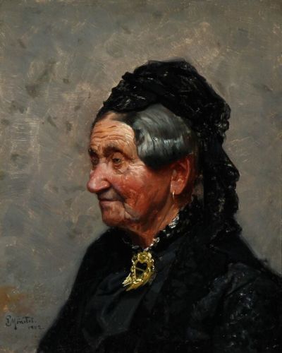art oil painting reproduction of  Monsted Peder Portrait Of Elderly Woman 1902 museum quality handmade