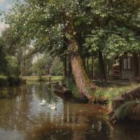 Monsted Peder Punting On The River 1914
