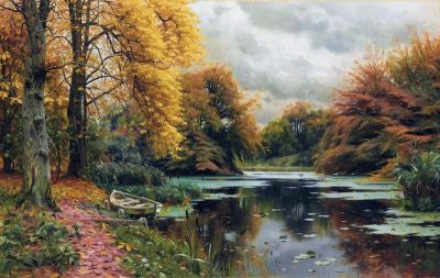 art oil painting reproduction of  Monsted Peder River Landscape 1903 museum quality handmade