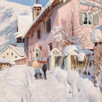 Monsted Peder Sleigh Ride In The Alps 1916