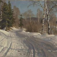 Monsted Peder Solklar Vinterdag Ved Langseth - Lillehammer Norge 1919