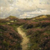 Monsted Peder Sommarlandskap Med Betande Far 1905