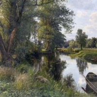 Monsted Peder Sommerlandschaft Mit Flussaue 1911