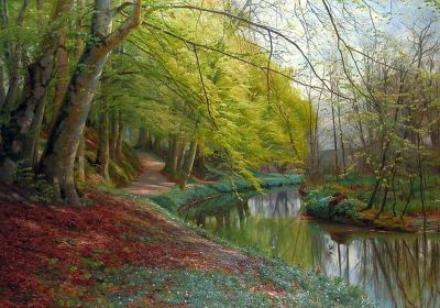 art oil painting reproduction of  Monsted Peder Spring 1898 museum quality handmade