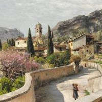 Monsted Peder Spring Day With Fruit Trees In Bloom In Torbole At Lake Garda 1909