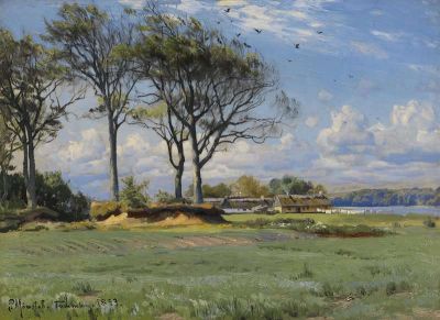 art oil painting reproduction of  Monsted Peder Spring Landscape museum quality handmade