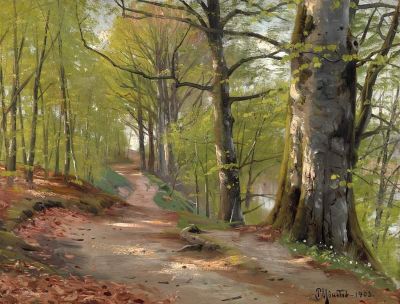 art oil painting reproduction of  Monsted Peder Springtime At The Citadel Lake museum quality handmade