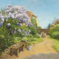 Monsted Peder Springtime With Lilacs In Bloom. Presumably From Skagen 1912