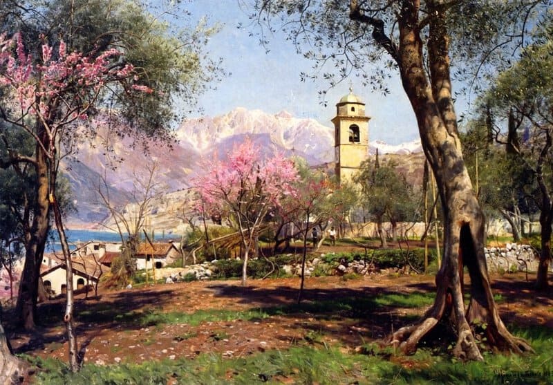 Monsted Peder St. Andrea Church In Torbole 1909 museum quality
