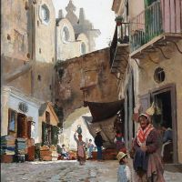 Monsted Peder Street Scene Capri 1884