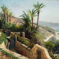 Monsted Peder Summer Day Along The Italian Coastline Near Amalfi 1902