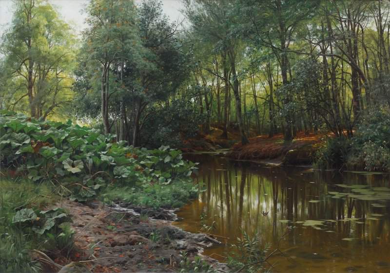 Monsted Peder Summer Day At Forest Stream 1905 museum quality