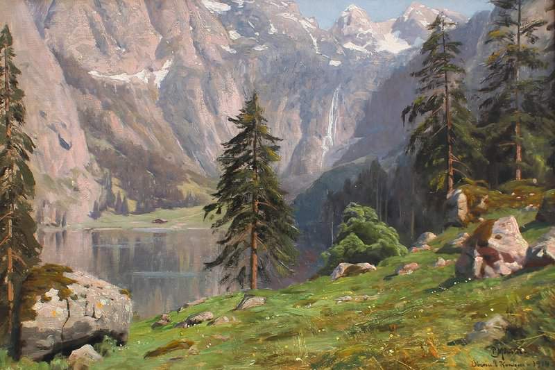 Monsted Peder Summer Day At Obersee Bei Konigsee 1914 museum quality