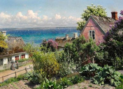 art oil painting reproduction of  Monsted Peder Summer Day In Aalsgarde 1919 museum quality handmade