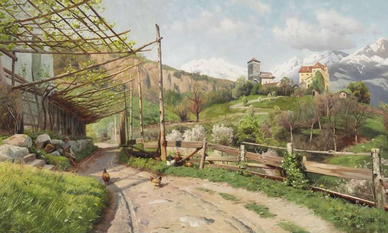 Monsted Peder Summer Day In The Mountains At Meran museum quality