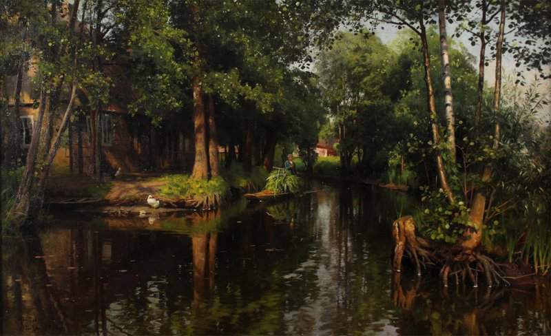 Monsted Peder Summer S Day In The Spreewald Brandenburg Germany 1913 museum quality