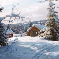 Monsted Peder Sunlit Winter Landscape 1