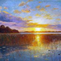 Monsted Peder Sunset Over A Danish Fiord. At Dusk 1901